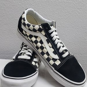 Vans Old Skool Checkerboard Black White Suede/Canvas